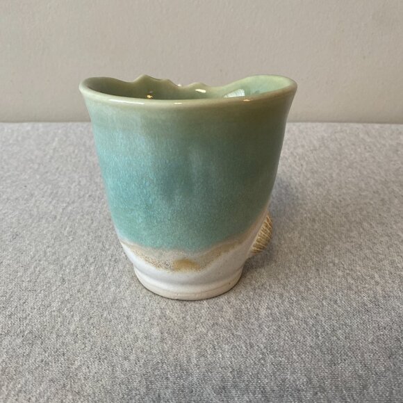 Artisan Starfish Barnacles Seaside Coastal Theme Ceramic Textured Coffee Mug - Picture 4 of 7